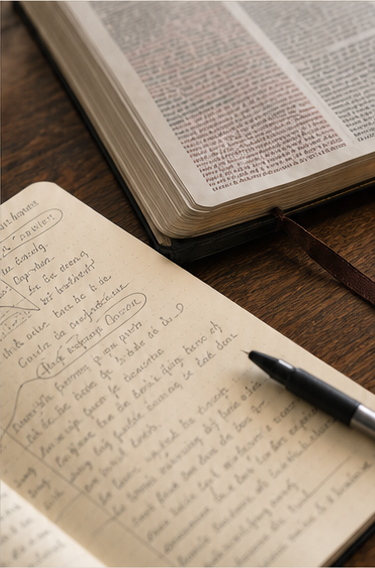 Biblia y cuaderno de notas